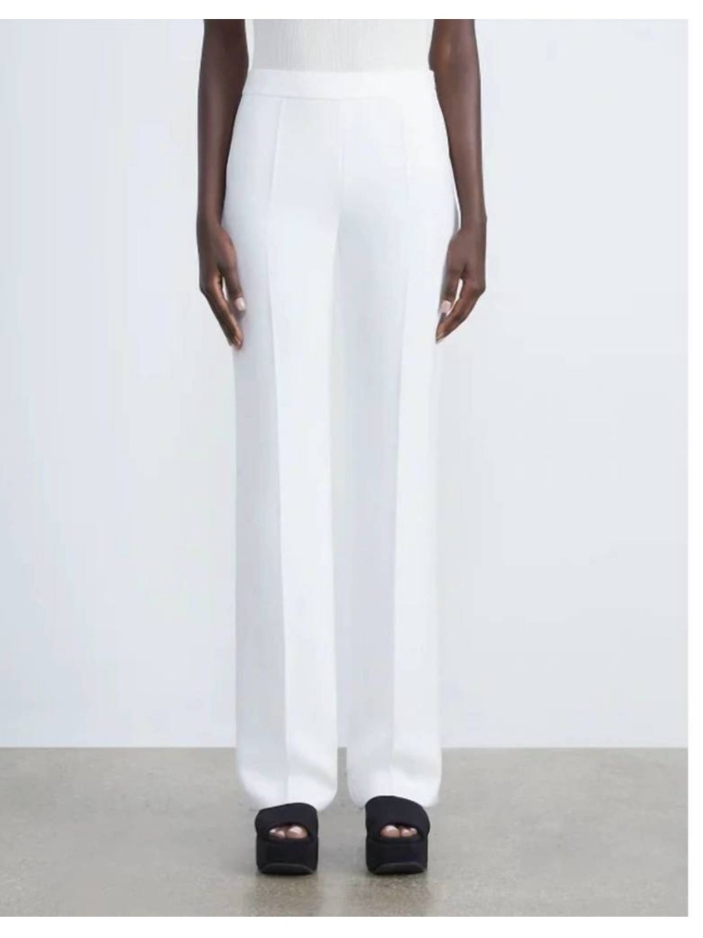Lafayette 148 Women’s Finesse Crepe Gates Full Leg Pants Size 16 White EUC